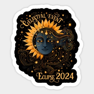 Celestial Event Total Solar Eclipse April 8 2024 Sticker